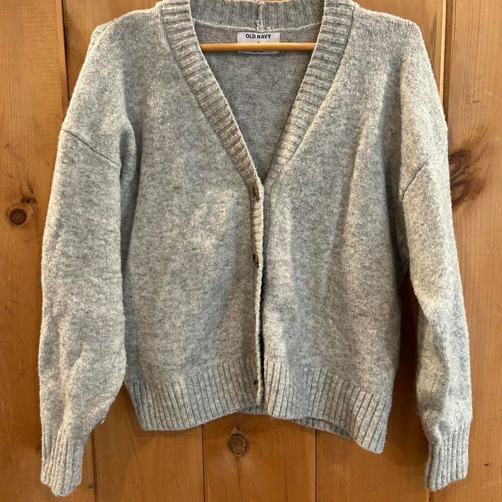 Old Navy Slouchy Wool-Blend Shaker-Stitch Cardigan size M Cozy Cabin Core